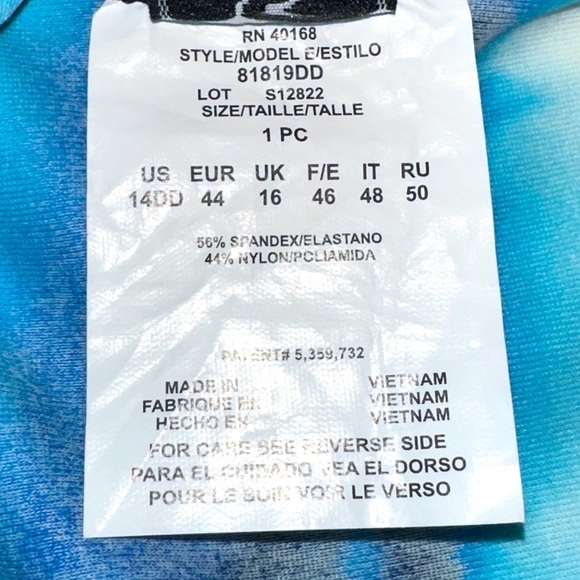 Miraclesuit Blue 14DD One Piece Underwire Swimsuit - Picture 5 of 7